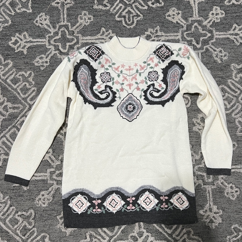 80’s Vintage Dana Scott Embroidered Floral Sweater